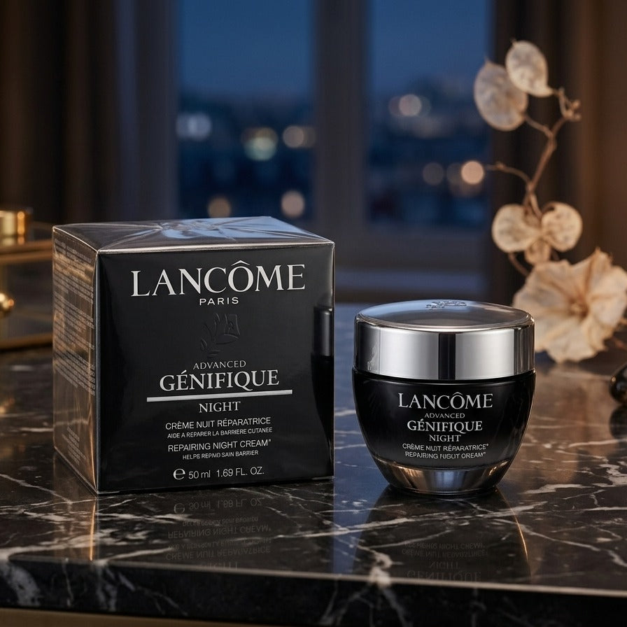 Lancôme Advanced Génifique Night Repairing Night Cream 1.69 oz / 50 mL – Skin Barrier Repair – New in Box