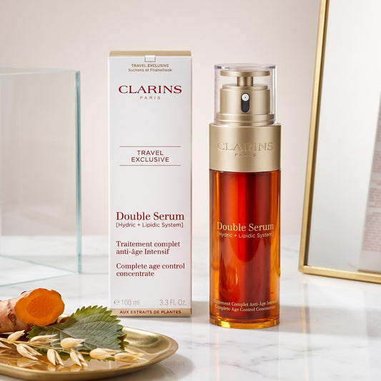 Clarins Double Serum [Hydric + Lipidic System] – 100ml / 3.3 fl. oz. – Travel Exclusive